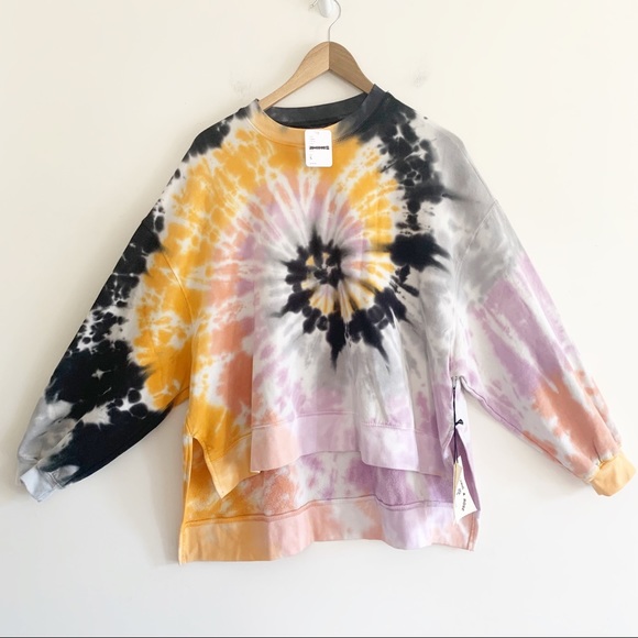 Electric & Rose Neil Rosa/Golden/Serene Tie-Dye High-Low Sweatshirt Small - Picture 1 of 4